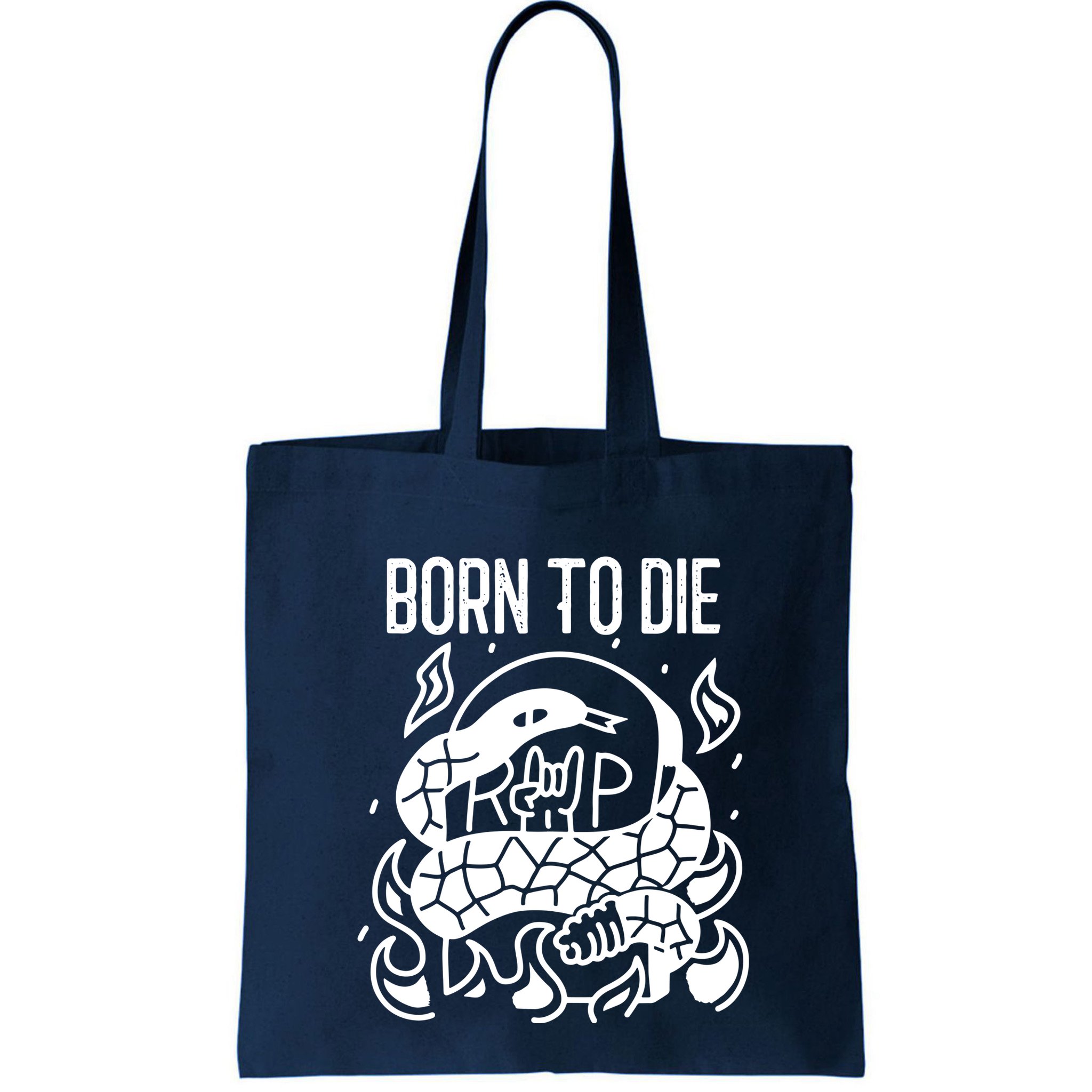 Born To Die Heavy Metal Rattlesnake Rip Tombstone Bag