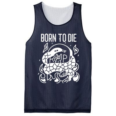 Born To Die Heavy Metal Rattlesnake Rip Tombstone Mesh Reversible Basketball Jersey Tank