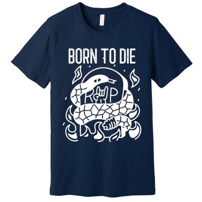 Born To Die Heavy Metal Rattlesnake Rip Tombstone Premium T-Shirt