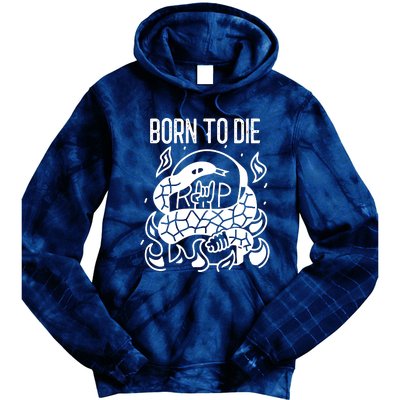 Born To Die Heavy Metal Rattlesnake Rip Tombstone Tie Dye Hoodie