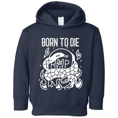 Born To Die Heavy Metal Rattlesnake Rip Tombstone Toddler Hoodie