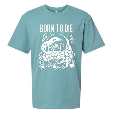 Born To Die Heavy Metal Rattlesnake Rip Tombstone Sueded Cloud Jersey T-Shirt