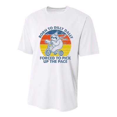 Born To Dilly Dally Forced To Pick Up The Pace Cute Youth Performance Sprint T-Shirt