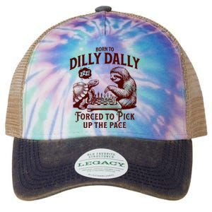 Born To Dilly Dally Forced To Pick Up The Pace Sloth Snail Legacy Tie Dye Trucker Hat