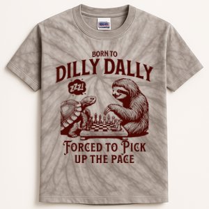 Born To Dilly Dally Forced To Pick Up The Pace Sloth Snail Kids Tie-Dye T-Shirt