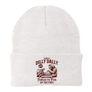 Born To Dilly Dally Forced To Pick Up The Pace Sloth Snail Knit Cap Winter Beanie