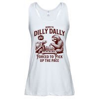 Born To Dilly Dally Forced To Pick Up The Pace Sloth Snail Ladies Essential Flowy Tank