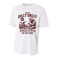 Born To Dilly Dally Forced To Pick Up The Pace Sloth Snail Performance Sprint T-Shirt