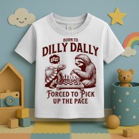 Born To Dilly Dally Forced To Pick Up The Pace Sloth Snail Toddler T-Shirt