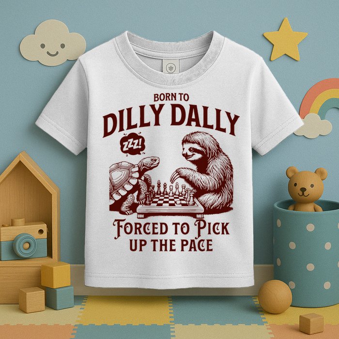 Born To Dilly Dally Forced To Pick Up The Pace Sloth Snail Toddler T-Shirt