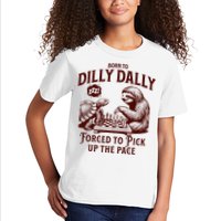 Born To Dilly Dally Forced To Pick Up The Pace Sloth Snail Kids T-Shirt