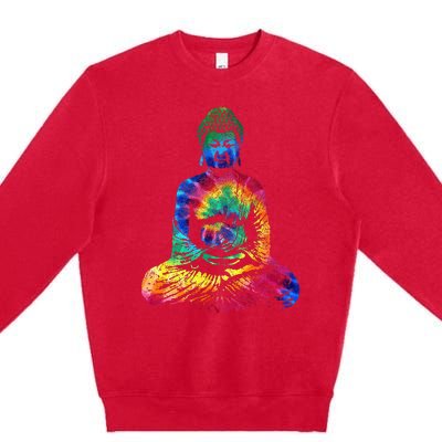 Buddha Tie Dye Vintage Yoga Spiritual Zen Buddhism Buddhist Premium Crewneck Sweatshirt