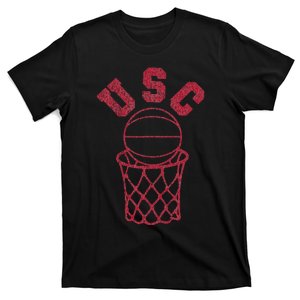 Basketball Trojan Distressed Retro 80s Style Hoop T-Shirt