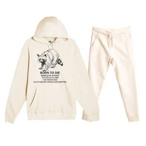 Born To Die Em All 1989 I Am Trash Man Racoon Premium Hooded Sweatsuit Set