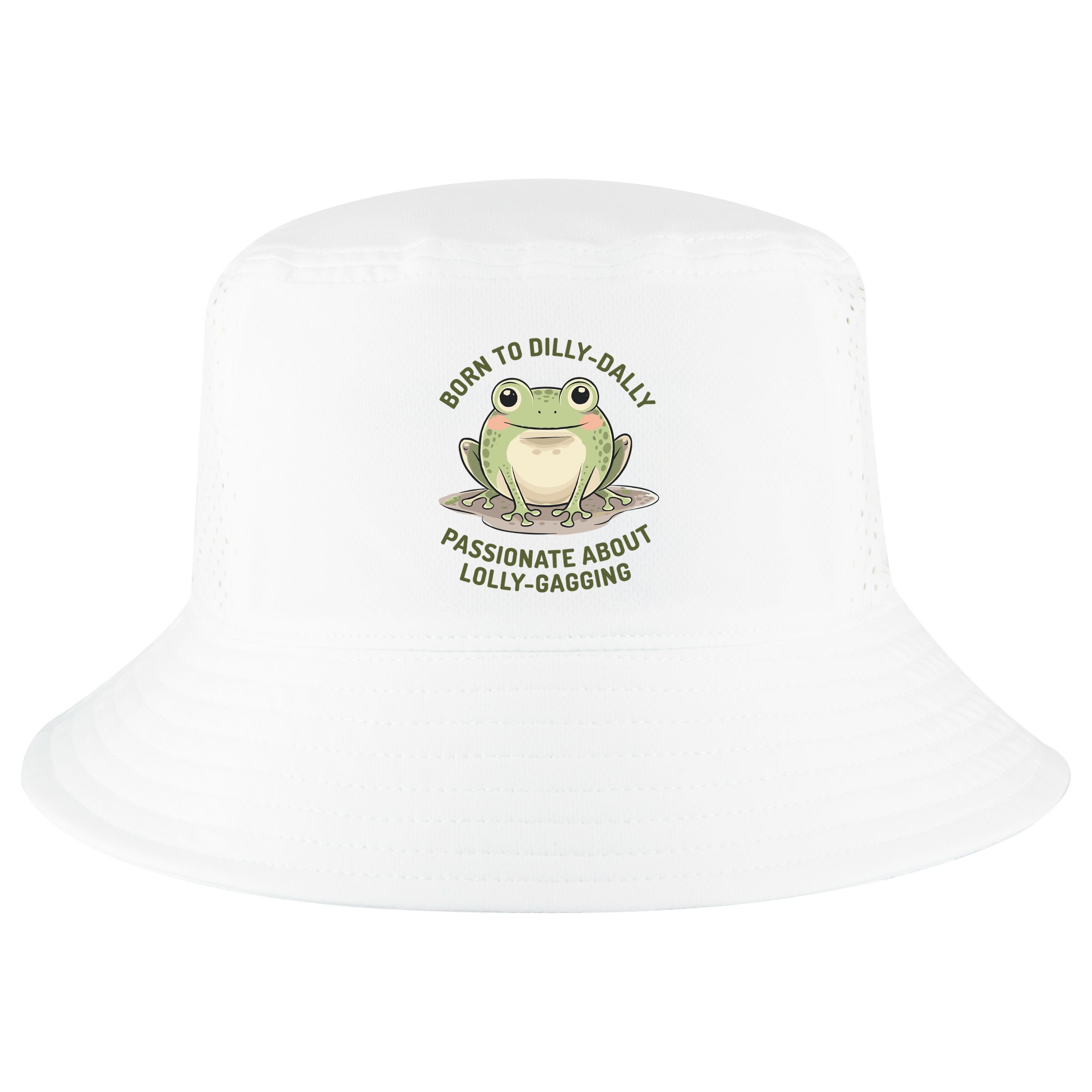 Born To Dilly Dally Funny Green Frog Meme Cool Comfort Performance Bucket Hat