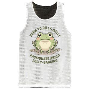 Born To Dilly Dally Funny Green Frog Meme Mesh Reversible Basketball Jersey Tank