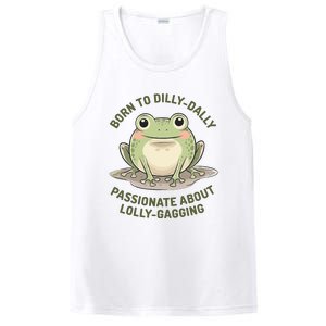 Born To Dilly Dally Funny Green Frog Meme PosiCharge Competitor Tank