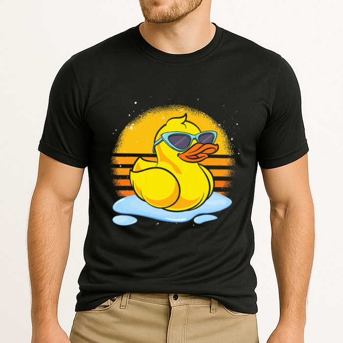 Bath Toy Duckie Cute Ducky Cool Sunglasses Retro Rubber Duck Cooling Performance Crew T-Shirt