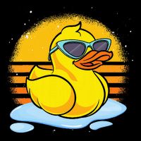 Bath Toy Duckie Cute Ducky Cool Sunglasses Retro Rubber Duck Cooling Performance Crew T-Shirt