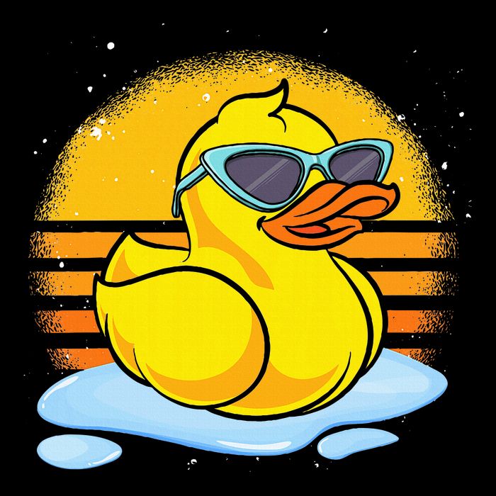 Bath Toy Duckie Cute Ducky Cool Sunglasses Retro Rubber Duck Cooling Performance Crew T-Shirt