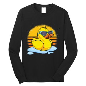 Bath Toy Duckie Cute Ducky Cool Sunglasses Retro Rubber Duck Long Sleeve Shirt