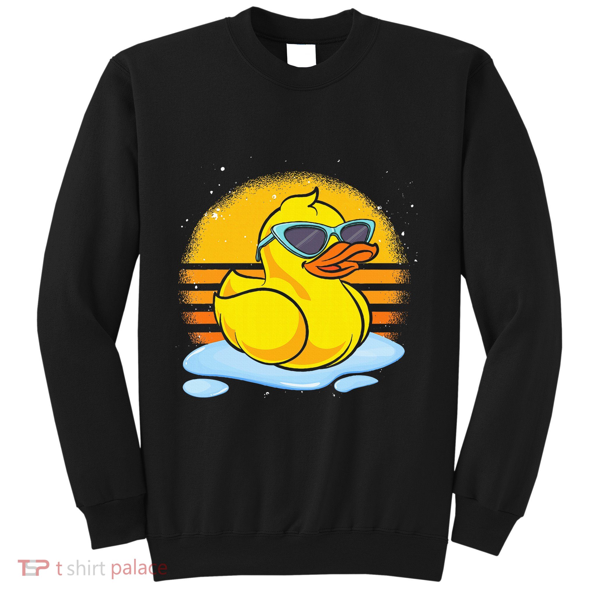 Bath Toy Duckie Cute Ducky Cool Sunglasses Retro Rubber Duck Sweatshirt