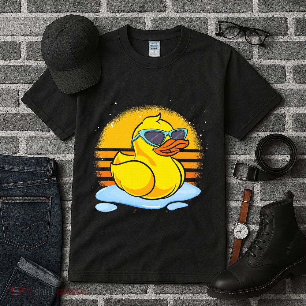 Bath Toy Duckie Cute Ducky Cool Sunglasses Retro Rubber Duck Tall T-Shirt