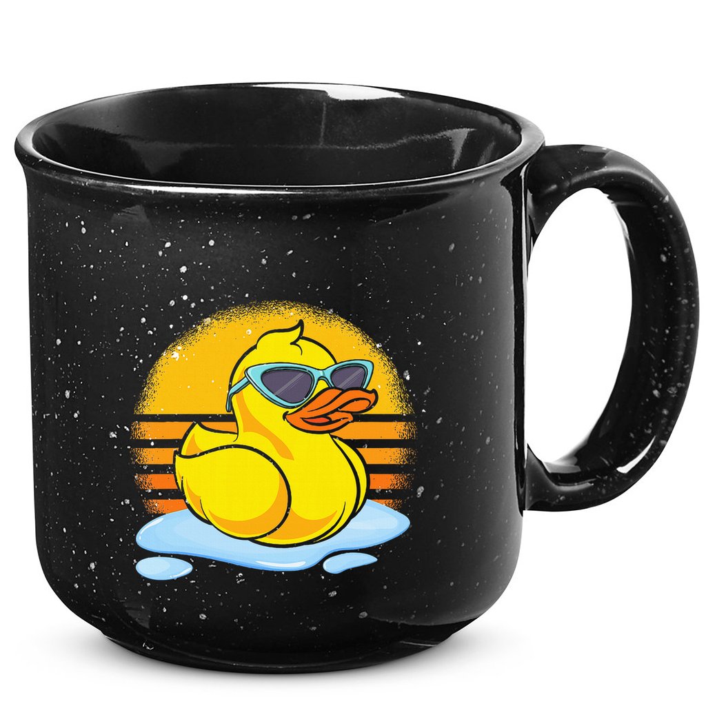 Bath Toy Duckie Cute Ducky Cool Sunglasses Retro Rubber Duck 15oz Campfire Ceramic Mug
