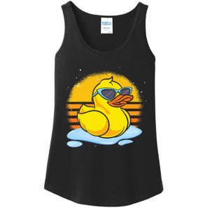 Bath Toy Duckie Cute Ducky Cool Sunglasses Retro Rubber Duck Ladies Essential Tank