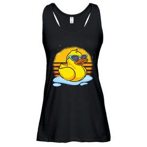 Bath Toy Duckie Cute Ducky Cool Sunglasses Retro Rubber Duck Ladies Essential Flowy Tank