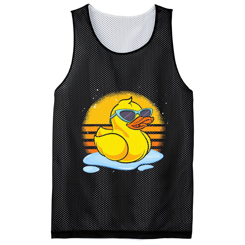 Bath Toy Duckie Cute Ducky Cool Sunglasses Retro Rubber Duck Mesh Reversible Basketball Jersey Tank