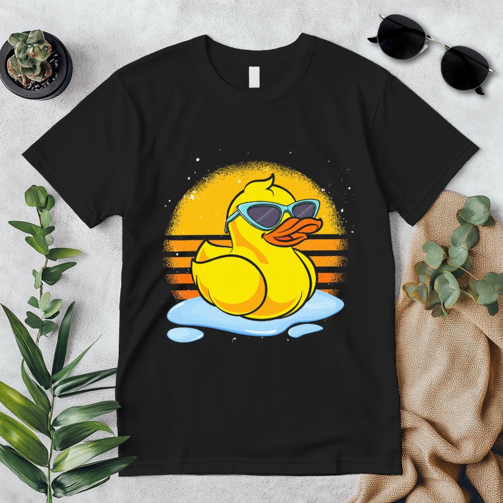 Bath Toy Duckie Cute Ducky Cool Sunglasses Retro Rubber Duck Premium T-Shirt