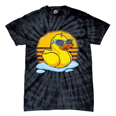 Bath Toy Duckie Cute Ducky Cool Sunglasses Retro Rubber Duck Tie-Dye T-Shirt