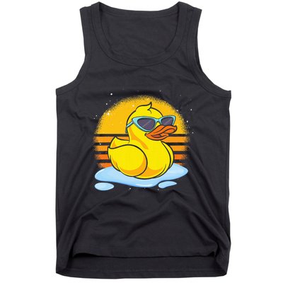 Bath Toy Duckie Cute Ducky Cool Sunglasses Retro Rubber Duck Tank Top