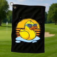 Bath Toy Duckie Cute Ducky Cool Sunglasses Retro Rubber Duck Golf Towel