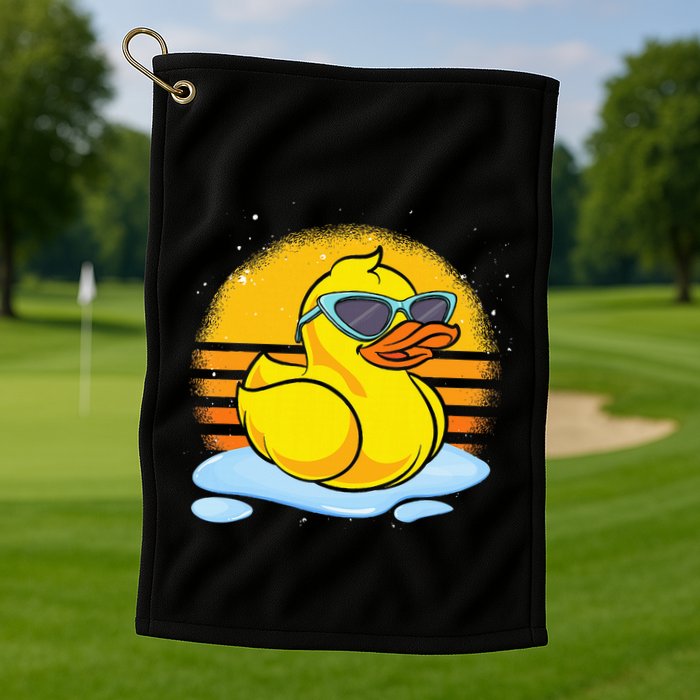 Bath Toy Duckie Cute Ducky Cool Sunglasses Retro Rubber Duck Golf Towel