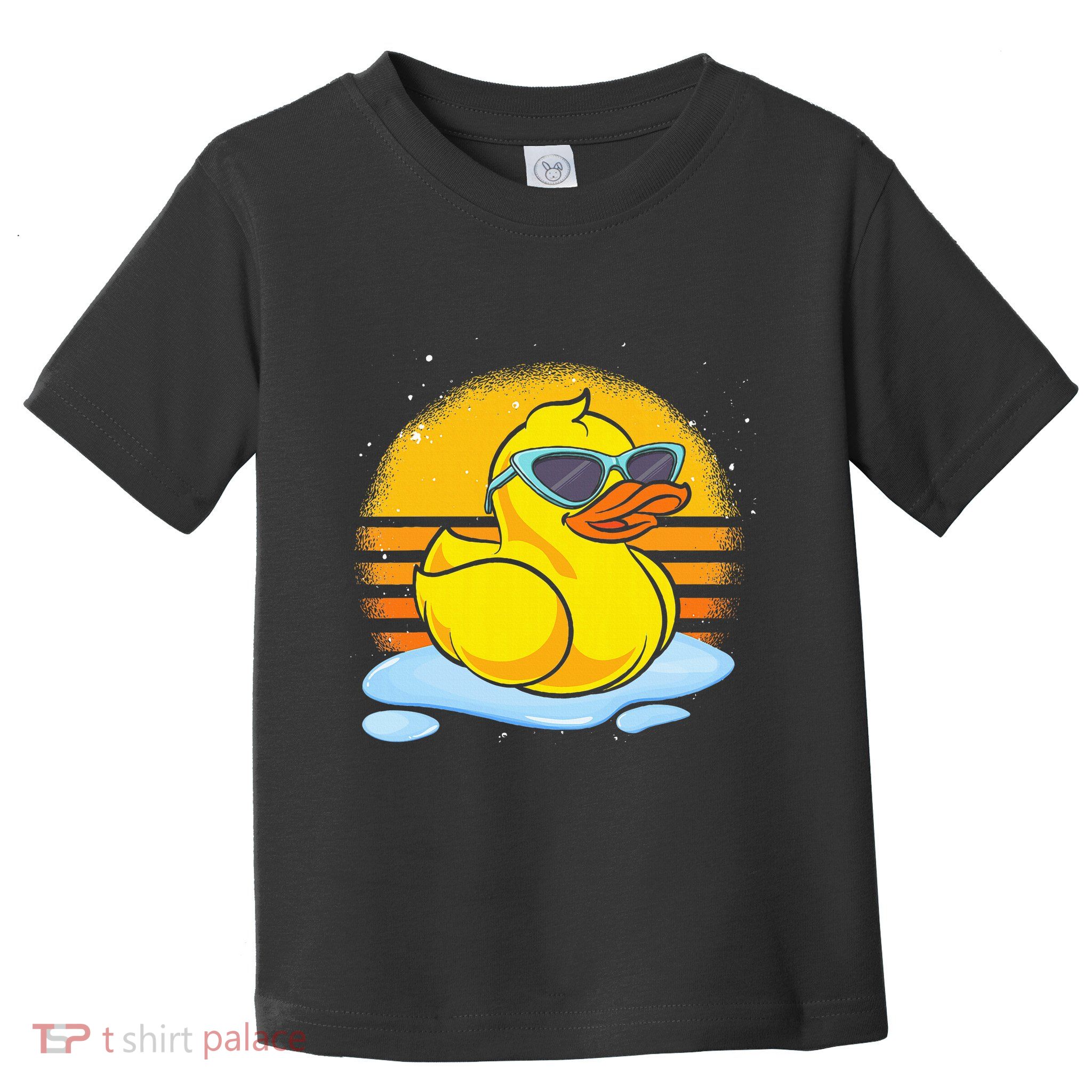 Bath Toy Duckie Cute Ducky Cool Sunglasses Retro Rubber Duck Toddler T-Shirt