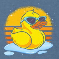 Bath Toy Duckie Cute Ducky Cool Sunglasses Retro Rubber Duck Garment-Dyed Sweatshirt