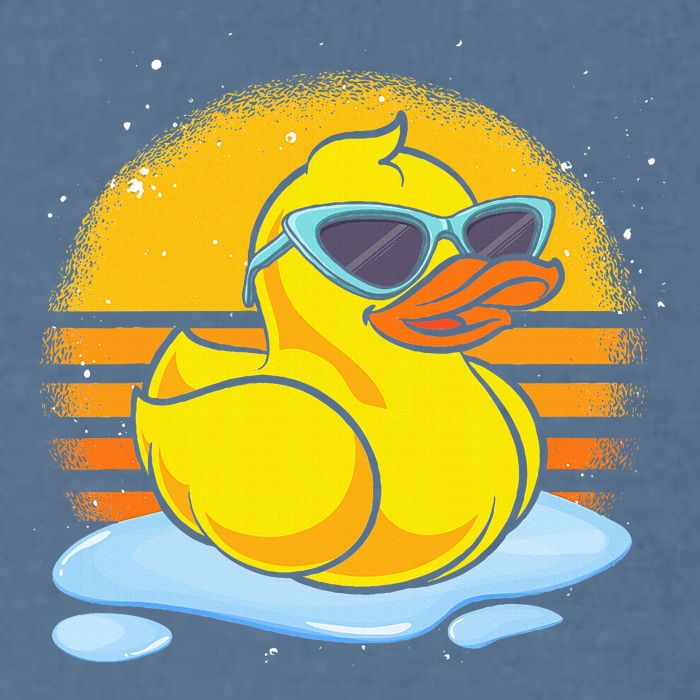 Bath Toy Duckie Cute Ducky Cool Sunglasses Retro Rubber Duck Garment-Dyed Sweatshirt