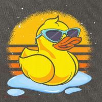Bath Toy Duckie Cute Ducky Cool Sunglasses Retro Rubber Duck Cotton Canvas Backpack