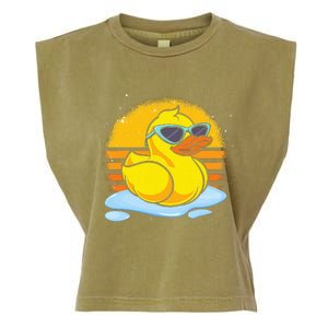 Bath Toy Duckie Cute Ducky Cool Sunglasses Retro Rubber Duck Garment-Dyed Women's Muscle Tee