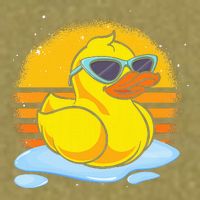 Bath Toy Duckie Cute Ducky Cool Sunglasses Retro Rubber Duck Garment-Dyed Women's Muscle Tee