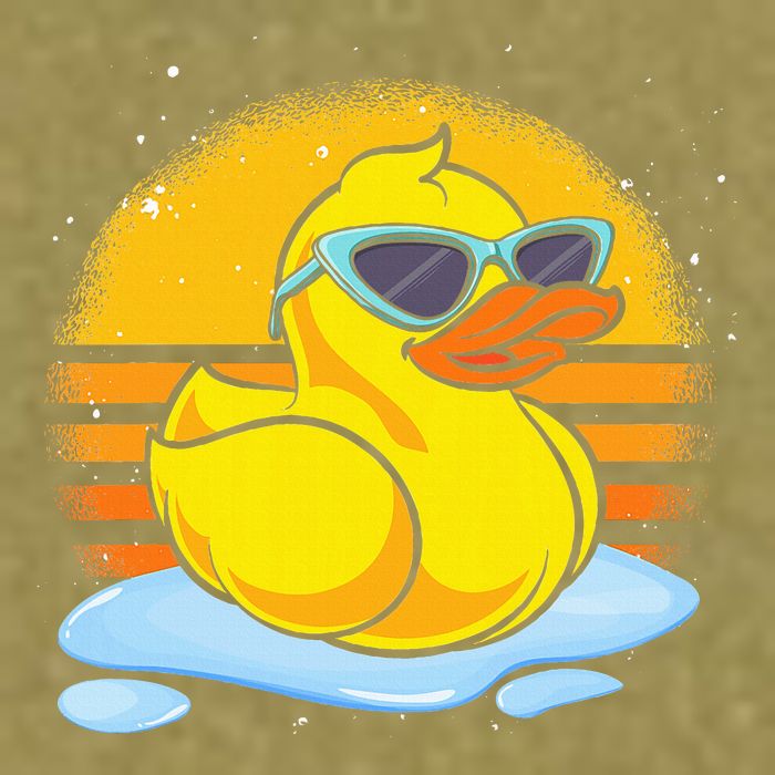 Bath Toy Duckie Cute Ducky Cool Sunglasses Retro Rubber Duck Garment-Dyed Women's Muscle Tee