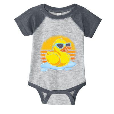 Bath Toy Duckie Cute Ducky Cool Sunglasses Retro Rubber Duck Infant Baby Jersey Bodysuit