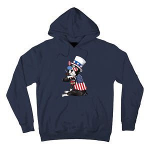 Boston Terrier Dog Merica 4th Of July Usa American Flag Men Tall Hoodie