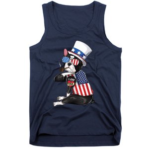 Boston Terrier Dog Merica 4th Of July Usa American Flag Men Tank Top