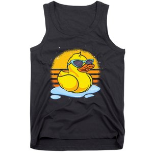 Bath Toy Duckie Cute Ducky Cool Sunglasses Retro Rubber Duck Tank Top