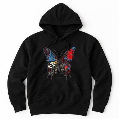 Butterfly Text Drawing Art Graphic Motif Anime Hoodie