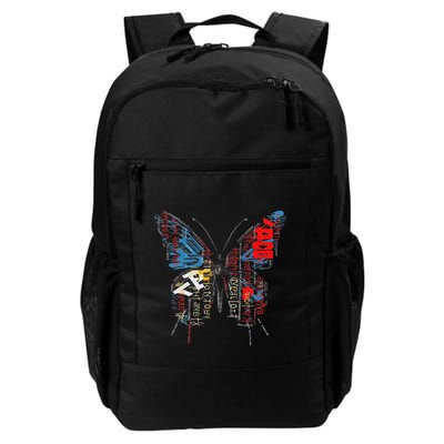 Butterfly Text Drawing Art Graphic Motif Anime Backpack