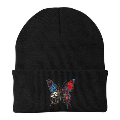 Butterfly Text Drawing Art Graphic Motif Anime Beanie